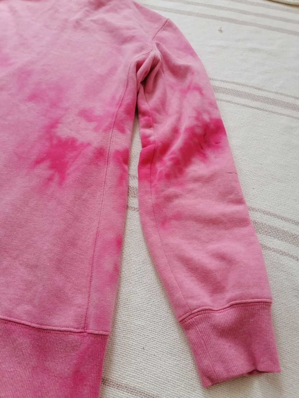Pink Tie-Dye bleached Zip-Up Hoodie tunic - Picture 9 of 11